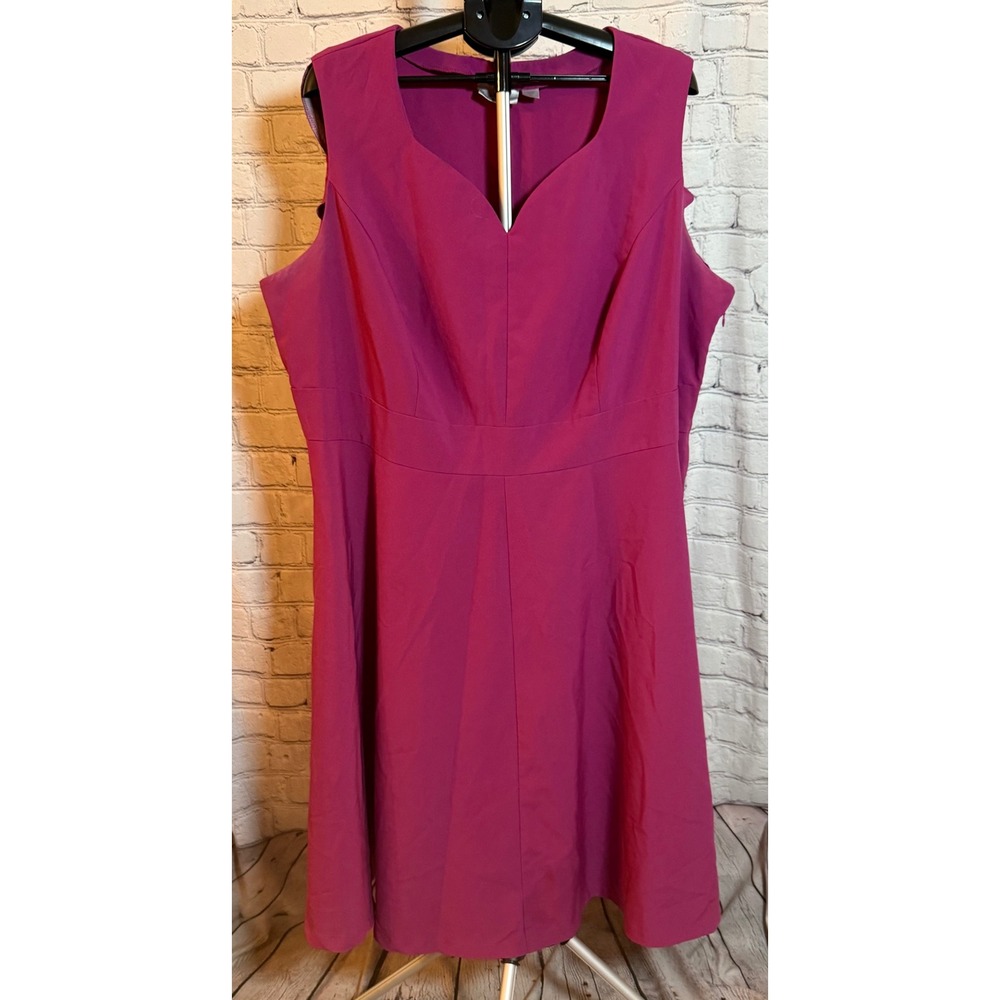Avenue Magenta Pink Sweetheart Neck Fit and Flare‎ Sleeveless Dress Plus Size 26